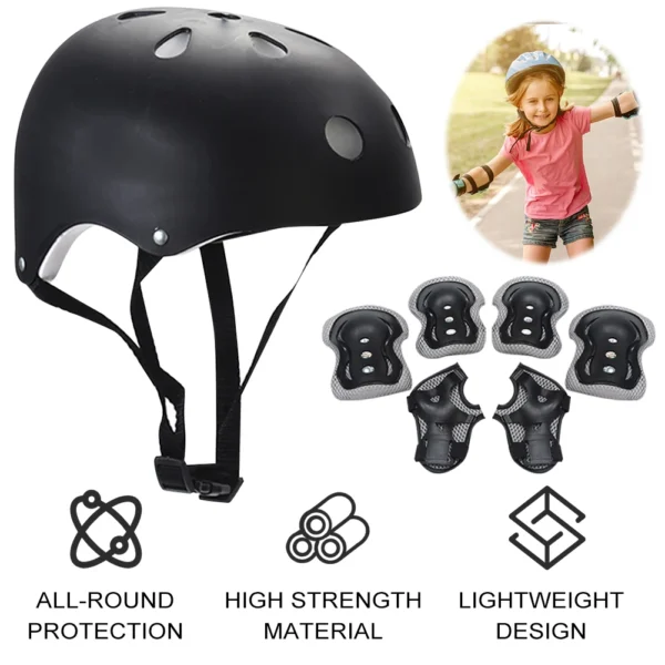 Nordicool 7-in-1 Kids Safety Gear Set – Helmet, Knee, Elbow & Wrist Pads for Cycling, Skating & Scootering - Image 2